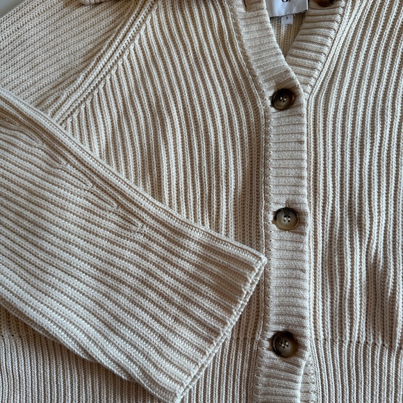 Women's Cream Cardigan Sweater - Picture 5 of 6
